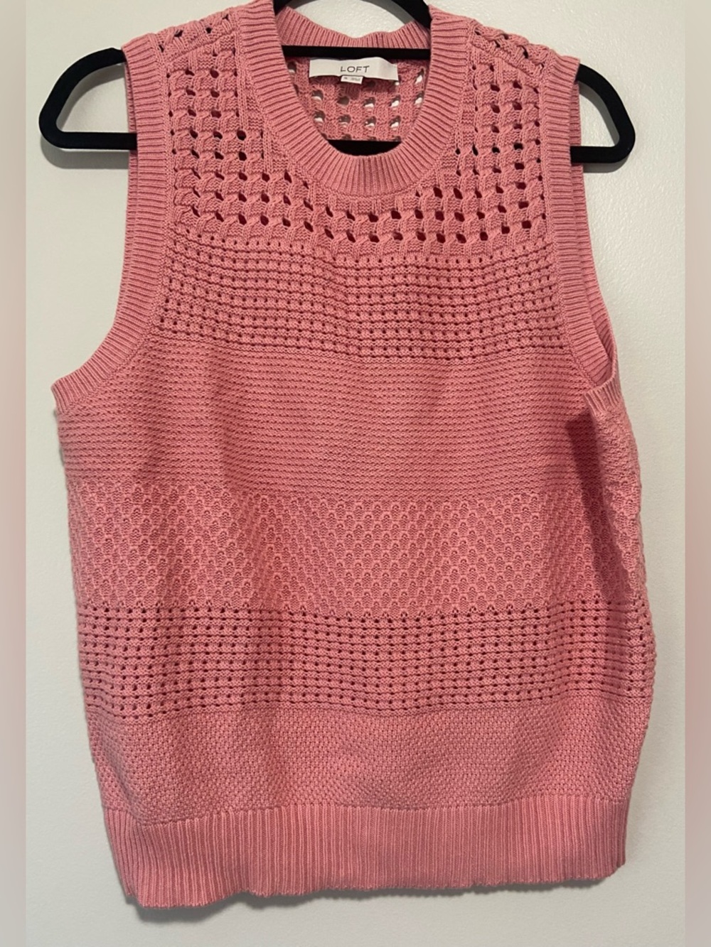 LOFT Dusty Pink Knit Sleeveless Sweater Shell